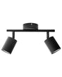 2 Light Spotlight Black Metal Lampshade Industrial Style Beliani