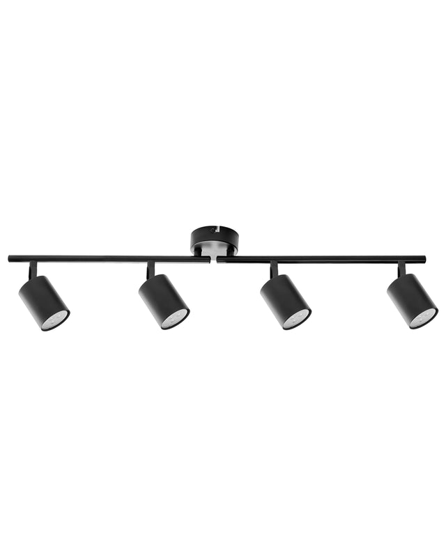 4 Light Spotlight Black Metal Lampshade Industrial Style Beliani