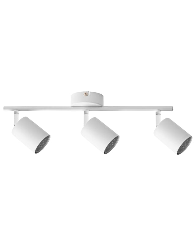 3 Light Spotlight White Metal Lampshade Industrial Style Beliani