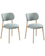 Set of 2 Dining Chairs Mint Green Polyester Seats Armless Metal Legs for Dining Room Kitchen Beliani