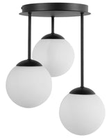 3 Light Ceiling Lamp Black Metal Ball Lampshade Modern Style Beliani