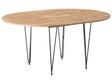 Extending Dining Table Brown MDF Metal Legs 120/160 x 120 cm Butterfly Leaf Mechanism Oval Beliani