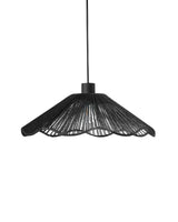 Pendant Lamp Black Handmade Paper Shade Metal Base Rustic Boho Beliani