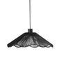 Pendant Lamp Black Handmade Paper Shade Metal Base Rustic Boho Beliani