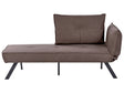 Right-Hand Chaise Lounge Brown Fabric with  Adjustable Backrest and Pillow Sleeper Function Water-Repellent Beliani
