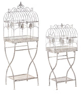 Set of 2 Plant Shelf Metal Grey Shelves Garden Freestanding Outdoor Indoor Bathroom Garden Storage Beliani