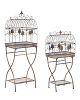 Set of 2 Plant Shelf Metal Black Shelves Garden Freestanding Outdoor Indoor Bathroom Garden Storage Beliani