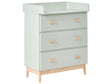 Changing Table Dresser Light Green MDF Pine Wood Legs with Drawers Nursery Storage Kids Room Beliani