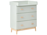 Changing Table Dresser Light Green MDF Pine Wood Legs with Drawers Nursery Storage Kids Room Beliani