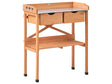 Potting Bench with Storage Light Brown Fir Wood 79 x 37 x 89 cm Galvanised Iron Worktop Practical Garden Table Modern Rustic Beliani