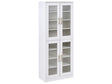 Shoe Cabinet Chipboard Tempered Glass Tall Cabinet for Living Room Hallway 2 Doors 8 Shelves  with LED Stripe Beliani