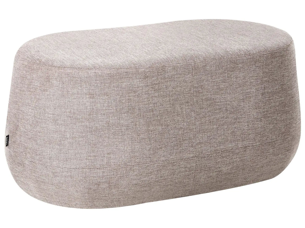 Bench Taupe Fabric Upholstered Accent Bed Stool Pouffe Living Room Bedroom Beliani