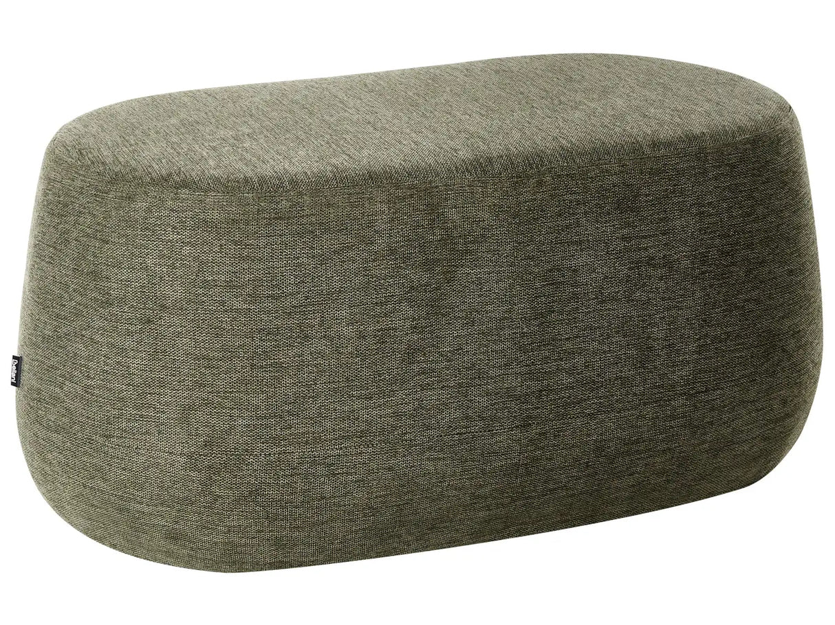 Bench Dark Green Fabric Upholstered Accent Bed Stool Pouffe Living Room Bedroom Beliani