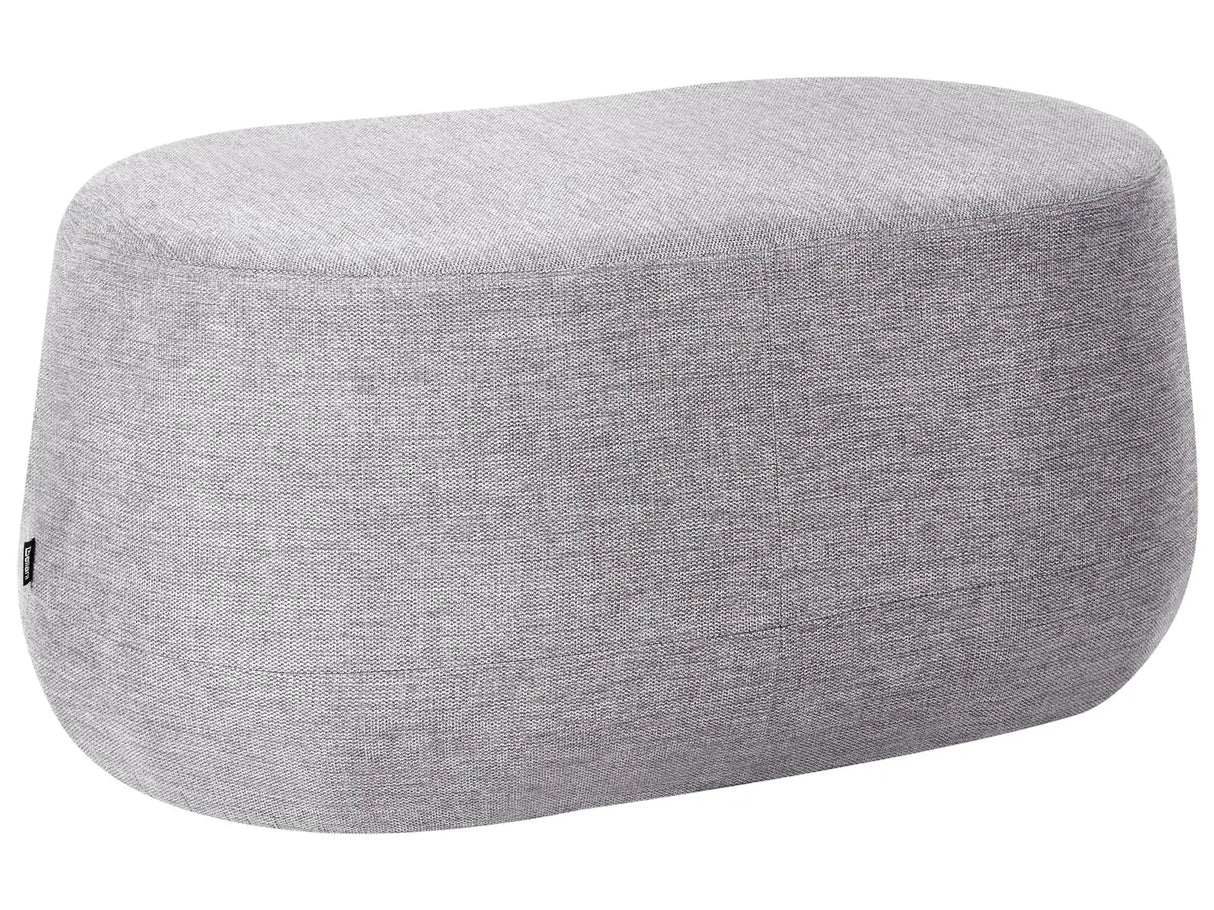 Bench Light Grey Fabric Upholstered Accent Bed Stool Pouffe Living Room Bedroom Beliani