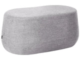 Bench Light Grey Fabric Upholstered Accent Bed Stool Pouffe Living Room Bedroom Beliani