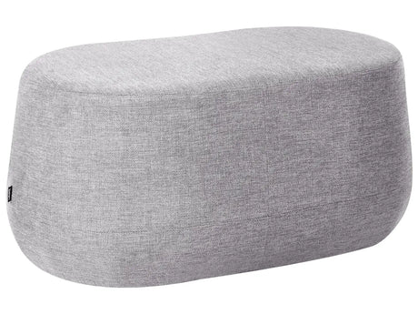 Bench Light Grey Fabric Upholstered Accent Bed Stool Pouffe Living Room Bedroom Beliani