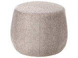 Pouffe Light Brown Taupe Upholstered Ottoman Footstool Drum Round Modern Beliani