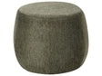 Pouffe Dark Green Fabric Upholstered Ottoman Footstool Drum Round Modern Beliani