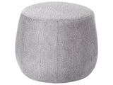 Pouffe Light Grey Fabric Upholstered Ottoman Footstool Drum Round Modern Beliani