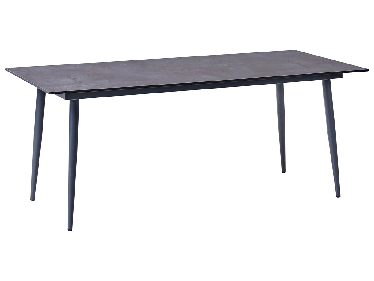 Garden Dining Table Grey HPL Top Dark Grey Aluminium Frame UV Water Rust Resistant Outdoor Patio Modern Style Beliani