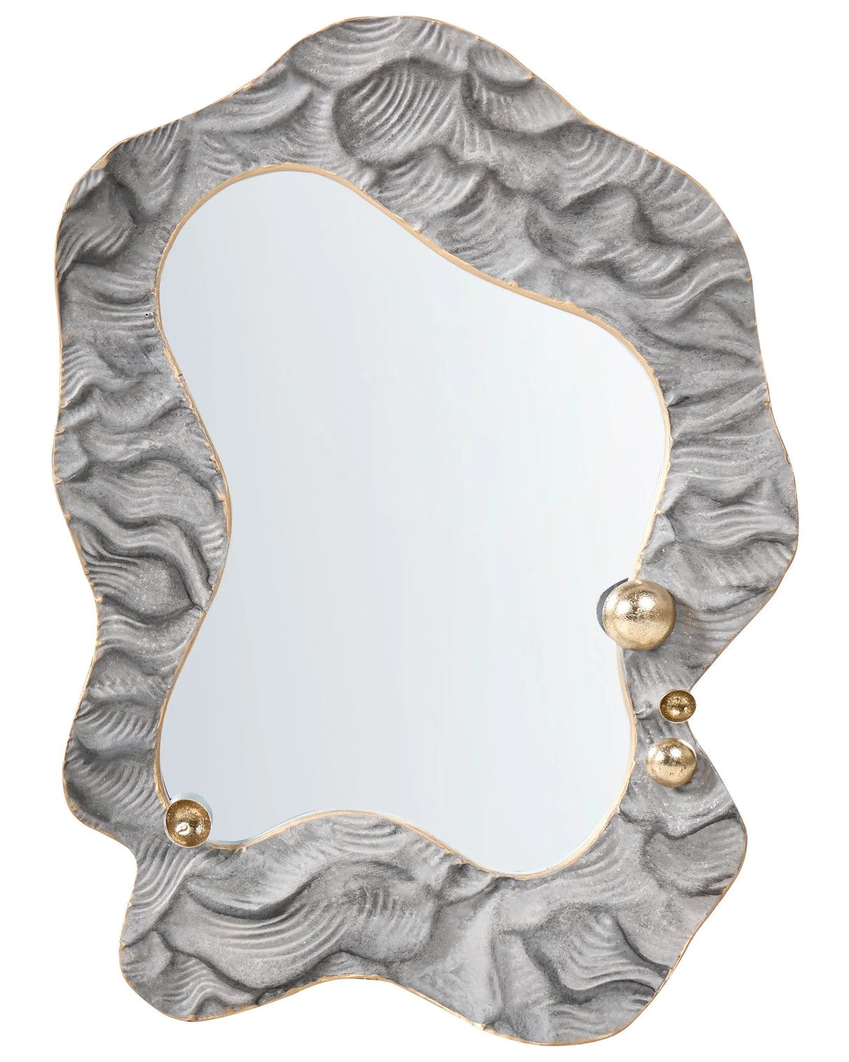 Wall Mirror Grey MDF Iron Frame Traditional Modern Style Wall Piece Decor Beliani