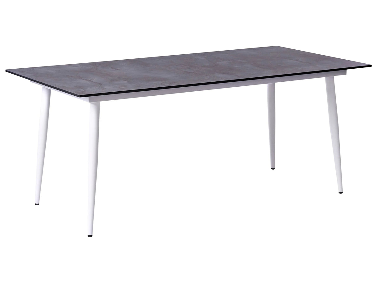 Garden Dining Table Grey HPL Top White Aluminium Frame UV Water Rust Resistant Outdoor Patio Modern Style Beliani
