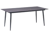 Garden Dining Table Dark Grey HPL Top Dark Grey Aluminium Frame UV Water Rust Resistant Outdoor Patio Modern Style Beliani