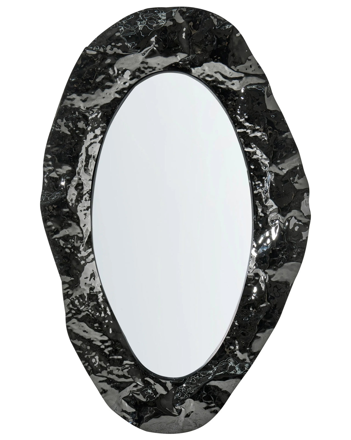 Ornament Wall Mirror Black Stainless Steel MDF Frame Traditional Industrial Style Wall Piece Decor Beliani