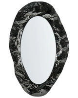 Ornament Wall Mirror Black Stainless Steel MDF Frame Traditional Industrial Style Wall Piece Decor Beliani