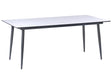 Garden Dining Table Dark Grey HPL Top Travertine Effect Aluminium Frame UV Water Rust Resistant Outdoor Patio Modern Style Beliani