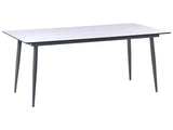 Garden Dining Table Dark Grey HPL Top Travertine Effect Aluminium Frame UV Water Rust Resistant Outdoor Patio Modern Style Beliani