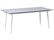 Garden Dining Table White HPL Top Travertine Effect Aluminium Frame UV Water Rust Resistant Outdoor Patio Modern Style Beliani