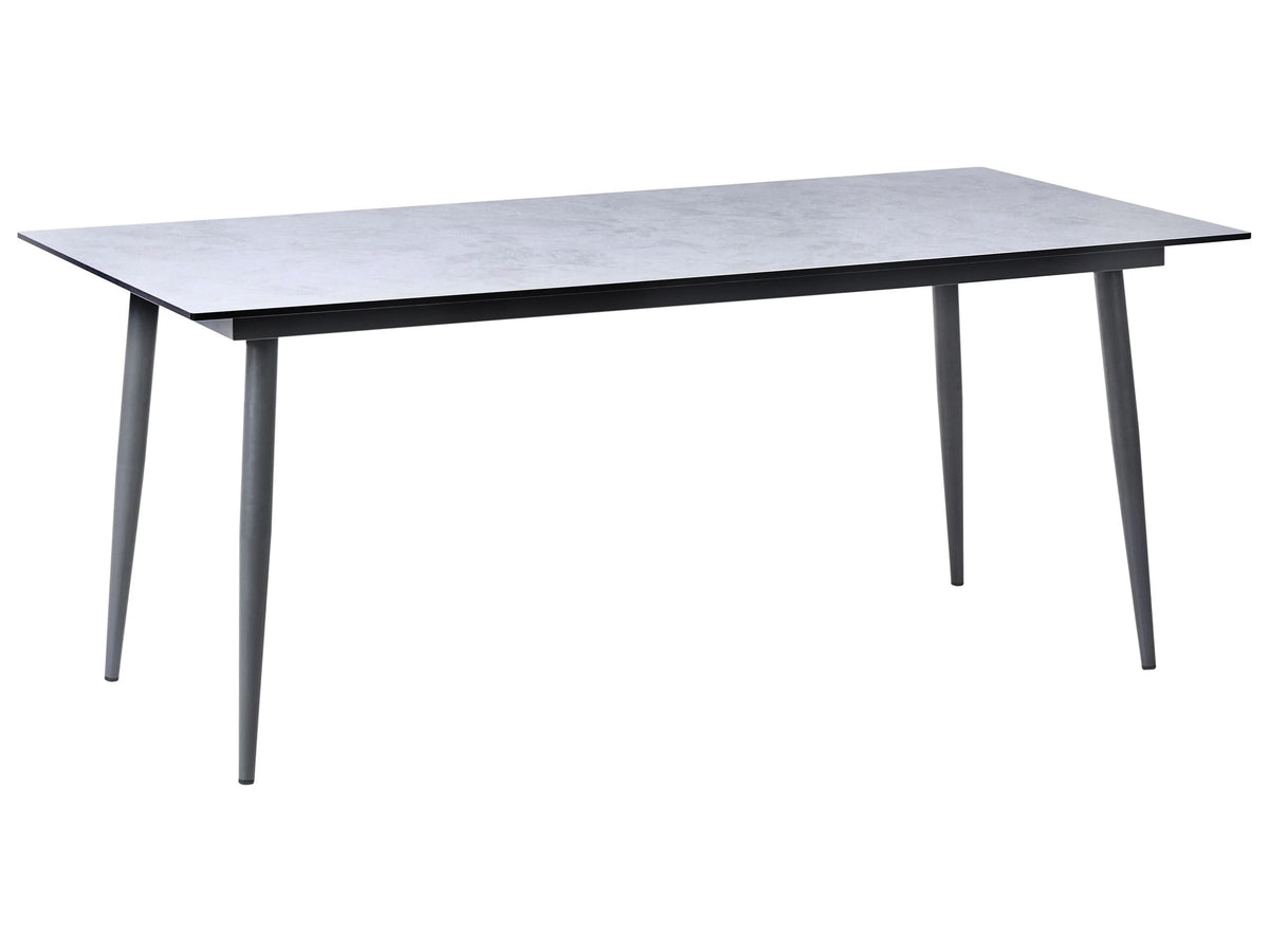 Garden Dining Table Dark Grey HPL Top Light Grey Aluminium Frame UV Water Rust Resistant Outdoor Patio Modern Style Beliani