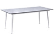 Garden Dining Table White HPL Top Light Grey Aluminium Frame UV Water Rust Resistant Outdoor Patio Modern Style Beliani