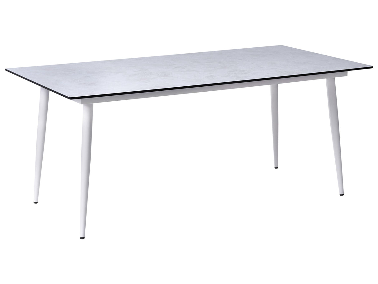 Garden Dining Table White HPL Top Light Grey Aluminium Frame UV Water Rust Resistant Outdoor Patio Modern Style Beliani