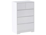 Sideboard White 5 Drawer Chest MDF Storage Unit Scandinavian Style Beliani