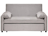 Sofa Bed Grey Fabric with Fold Out Sleeping Function Minimalist Sofa Beliani