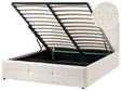 Ottoman Bed Off-White Boucle EU Double Size 4ft6 Lift-Up Storage Headboard Slatted Base Modern Design Beliani