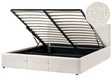 Ottoman Bed Off-White Boucle EU Super King Size 6ft Lift-Up Storage Headboard Slatted Base Modern Design Beliani