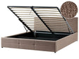 Ottoman Bed Taupe Boucle EU Super King Size 6ft Lift-Up Storage Headboard Slatted Base Modern Design Beliani