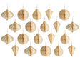 Set of 20 Christmas Baubles Beige Honeycomb Paper Hanging Ornaments 3D Decorations for Xmas Beliani