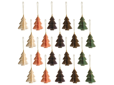 Set of 20 Christmas Baubles Multicolour Honeycomb Paper Hanging Ornaments 3D Decorations for Xmas Beliani