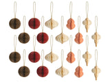 Set of 20 Christmas Baubles Multicolour Honeycomb Paper Hanging Ornaments 3D Decorations for Xmas Beliani