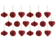 Set of 18 Christmas Baubles Red Honeycomb Paper Hanging Ornaments 3D Decorations for Xmas Beliani