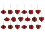 Set of 18 Christmas Baubles Red Honeycomb Paper Hanging Ornaments 3D Decorations for Xmas Beliani