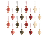 Set of 16 Christmas Baubles Multicolour Honeycomb Paper Hanging Ornaments 3D Decorations for Xmas Beliani