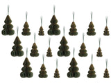Set of 19 Christmas Baubles Green Honeycomb Paper Hanging Ornaments 3D Decorations for Xmas Beliani