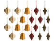 Set of 20 Christmas Baubles Multicolour  Honeycomb Paper Hanging Ornaments 3D Decorations for Xmas Beliani