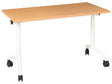 Folding Office Desk Brown and White Metal Frame MFC Tabletop 120 x 60 cm Foldable Portable Mobile Table with Casters Modern Design Beliani