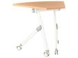 Folding Office Desk Brown Metal Frame MFC Tabletop 90 x 64 cm Foldable Portable Mobile Table with Casters Modern Design Beliani